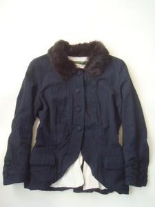 PAUL HARNDEN イングランド製毛皮ファー付きウールジャケット sizeM 英国製 ブレザー ツイード ポールハーデン ポールハーンデン