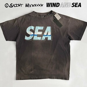 新品未使用 正規品 SAINT MICHAEL × WIND AND SEA21SS TEE XLサイズ セントマイケルウィンダンシー ヴィンテージロゴTシャツ 黒
