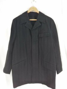 COMME des GARCONS HOMME　コムデギャルソン　オム　ボタンジャケット　ショートコート　ブラック　シャドーストライプ柄