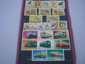 21★古い 切手　41枚　朝鮮民主主義人民共和国　1960年代～1970年代　鳥　鉄道　動物　など