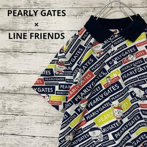 PEARLY GATES × LINE FRIENDS ポロシャツ 総柄 激レア