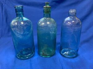 ガラス瓶 まとめて3点 ガラス 空瓶 昭和レトロ アンティーク コレクション 古い オブジェ