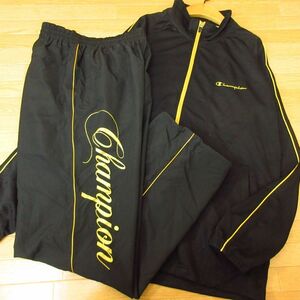 ◎使用少なめ！XL 上下セット！Champion チャンピオン◆ジャージ ジャケット&パンツ◆メンズ 黒x金◆B3943