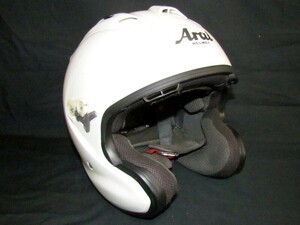 1000円スタート ヘルメット Arai アライ SNELL スネル M2010 フルフェイス型 59.60CM 2000年製 ホワイト 白 日本製 バイク用品 4 B9012