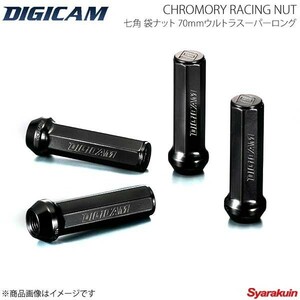 DIGICAM クロモリレーシングナット 袋タイプ P1.25 7角 17HEPTAGON 70mm BK 20本 インプレッサWRX STI GDB H16/6-H19/9 CN7F7012BK-DC×5