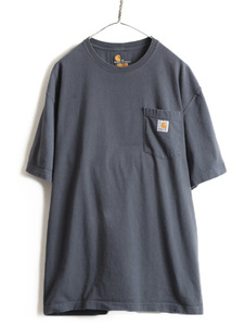 大きいサイズ XL ■ カーハート ポケット付き 半袖 Tシャツ ( メンズ ) ヘビーウェイト ヘビーオンス ポケT ロゴT CARHARTT ワンポイント
