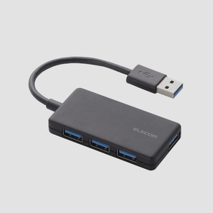 送料無料★エレコム USB3.0 ハブ 4ポート バスパワー コンパクト ブラック U3H-A416BBK