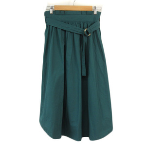ドレスキップ DRESKIP タックギャザースカート M 緑 グリーン レディース