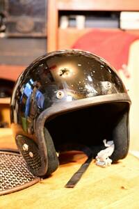 【ビンテージ・バイク用品】イノウエ 井上自動車部品製作所 ジェットヘルメット Lサイズ 当時物
