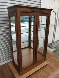 【愛知店舗】■コスガ■キュリオケース 照明付き 約133×85㎝ ガラスキャビネット コレクションケース 飾り棚★直接引取★愛知近郊自社配送