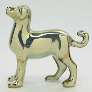 バカラ フィギュリン ● 犬 イヌ 置物 ゴールド 金 オーナメント クリスタル 干支 戌 オブジェ Dog