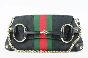 【超美品】GUCCI グッチ ビット金具 シェリーライン チェーンショルダーバッグ 13470・213317【NY2】