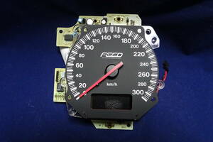 【マツダ】 RX-7 FD3S用（透過色＝赤）FEED300kmスピードメーター（管理:02）