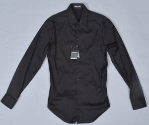 【SH432】エンポリオアルマーニ コットン製 スリムフィット 黒 シャツ（39) 新品