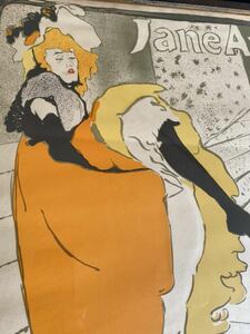 【　ヴィンテージ stedelijk museum amsterdam製　ロートレック 『 Jane Avril 』 リトグラフ 額装済み　】アートポスター