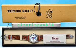 未使用　PEDRE　ミッキーマウス　ウェスタン　クォーツ 腕時計　ディズニー