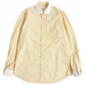 極美品□BURBERRY/バーバリー ダブルカラー/ダブルボタン コットン ロングスリーブ/長袖 クレリックシャツ ライトベージュ 39 伊製 正規品