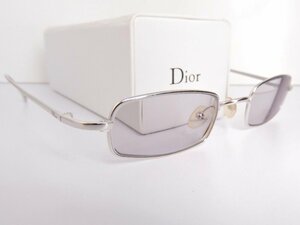正規品 Dior クリスチャンディオール 度入りサングラス フレーム HANOI YB7 45□22 135 サイドCDロゴ シルバーカラー 片耳メガネチェーン
