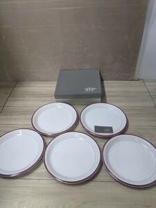 未使用品 Adam＆Eve アダム＆イヴ シンプル プレート金彩 大皿 プレート5枚セット インテリア 洋食器 皿 