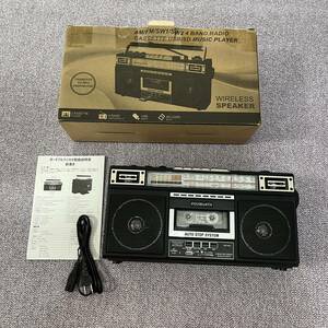 【美品】POVWUATH LM2216 ポータブルラジカセ 録音 コンパクト Bluetooth搭載 USB / SDカードMP3再生 AM/FM/SWラジオ イヤホン利用可能