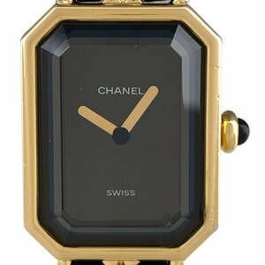 シャネル CHANEL プルミエール Lサイズ H0001 腕時計 SS レザー クォーツ ブラック レディース 【中古】