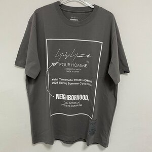 Yohji Yamamoto x Neighborhood ネイバーフッド x ヨウジヤマモトTシャツ グレー／ホワイト コットン 希少 中古 Mサイズ