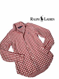 【極上の逸品】極上美品 ◆ RALPHLAUREN ポロ ラルフローレン ◆ 長袖シャツ シャツ 長袖 チェック トップス ロゴ刺繍　サイズ M