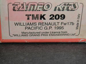 TAMEO 1/43 WILLIAMS RENAULT FW17b PACIFIC GP 1995