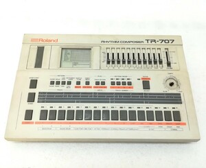 f2211/【通電のみ確認済】Roland TR-707 RHYTHM COMPOSER リズムコンポーザー ツマミ無し 割れあり 電源アダプター無し 現状品