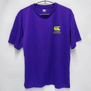 【中古】カンタベリー ラグビー プラシャツ 半袖 Tシャツ ドライシャツ L パープル RA34432 メンズ CANTERBURY