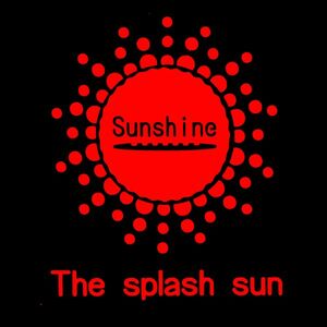 太陽【The splash sun】=飛びちる太陽20cmサーフィンステッカー2