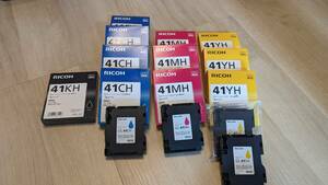 【未使用/一部開封済】RICOH 純正インクカートリッジ 15点セット GC41KH GC41CH GC41MH GC41YH SGカートリッジ Lサイズ