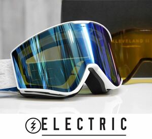 【新品】24 ELECTRIC KLEVELAND II - MATTE WHITE NURON - MOSS BLUE CONTRAST + ATOMIC 正規品 ゴーグル ジャパンフィット