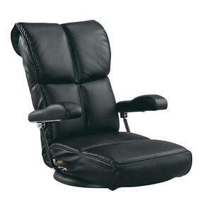 スーパーソフトレザー座椅子　響（ひびき）　ブラック　YS-C1367HR_BK