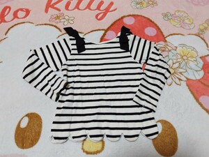 petitmainボーダー柄長袖カットソー110