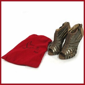 ▼△Christian Louboutin(クリスチャンルブタン)◆レディース◆ストラップブーティ◆コッパーブラウン◆ サイズ36.5◆ヒール11戦地◆良品◆