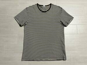 ● PaulSmith ポールスミス 日本製 メンズ 綿100% コットン 半袖カットソー Tシャツ トップス ブラウン ホワイト 茶白 ボーダー Lサイズ