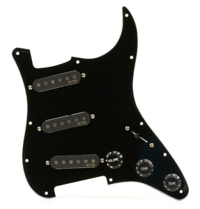 新品 即納 EMG RA-5 Pro Retro Active Strat Style Pre-wired Pickguard S/S/S - Black ギター用ピックアップ