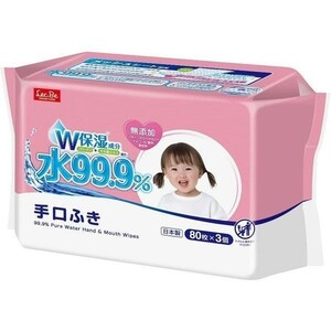 ベビー用手口ふき レック 水99.9％ 80枚X3個入 X8パック