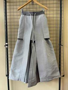 SAMPLE【sacai/サカイ】Layered Design Wide Shorts Pants GRAY レイヤードデザイン ワイドショーツ レディース パンツ 変形デザイン