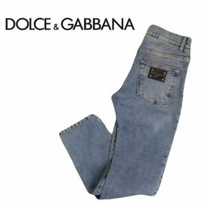 新品未使用 イタリア製 DOLCE&GABBANA シルバープレート スキニー デニムパンツ ジーパン メンズ44 ドルチェ&ガッバーナ ドルガバ 2403231