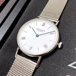 【25万円】NOMOS ノモス ラドウィッグ 33 デュオ エナメルホワイト　グラスヒュッテ　( 手巻き　ドイツ　ランゲ