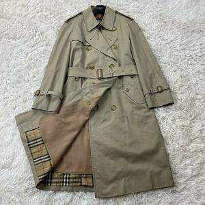 １円～バーバリー　ハニーベージュ　ライナー　ノバチェック【着丈１０８ｃｍ　３６　Ｓ】BURBERRY　トレンチコート　スプリングコート