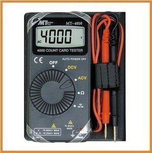 マザーツール カード型 デジタルマルチメーター 4000カウント 小型 デジタルテスター MT-4050 検電器 通電 テスター 回路計