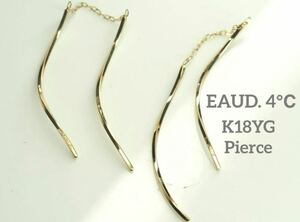 EAUD.4℃☆ヨンドシー☆K18 イエローゴールド　アメリカンピアス