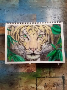 オリジナル手描きイラスト動物「虎」1