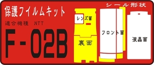 F-02B用 本体保護/メッキ部/液晶面付きシールキット4台分デコ