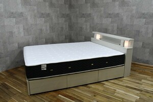 PB4BK158 展示品 東京インテリア フランスベッド France bed マットレス グランツ Granz ベッドフレーム ワイドダブル 収納付