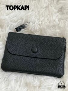 極美品　トプカピ　革　黒　コインケース　財布　ウォレット　ジップ　ミニ
