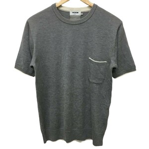 ☆G-119 FACTOTUM homme ファクトタム オム STANDARD 半袖 ニット ポケット Tシャツ セーター トップス size 44 グレー メンズ